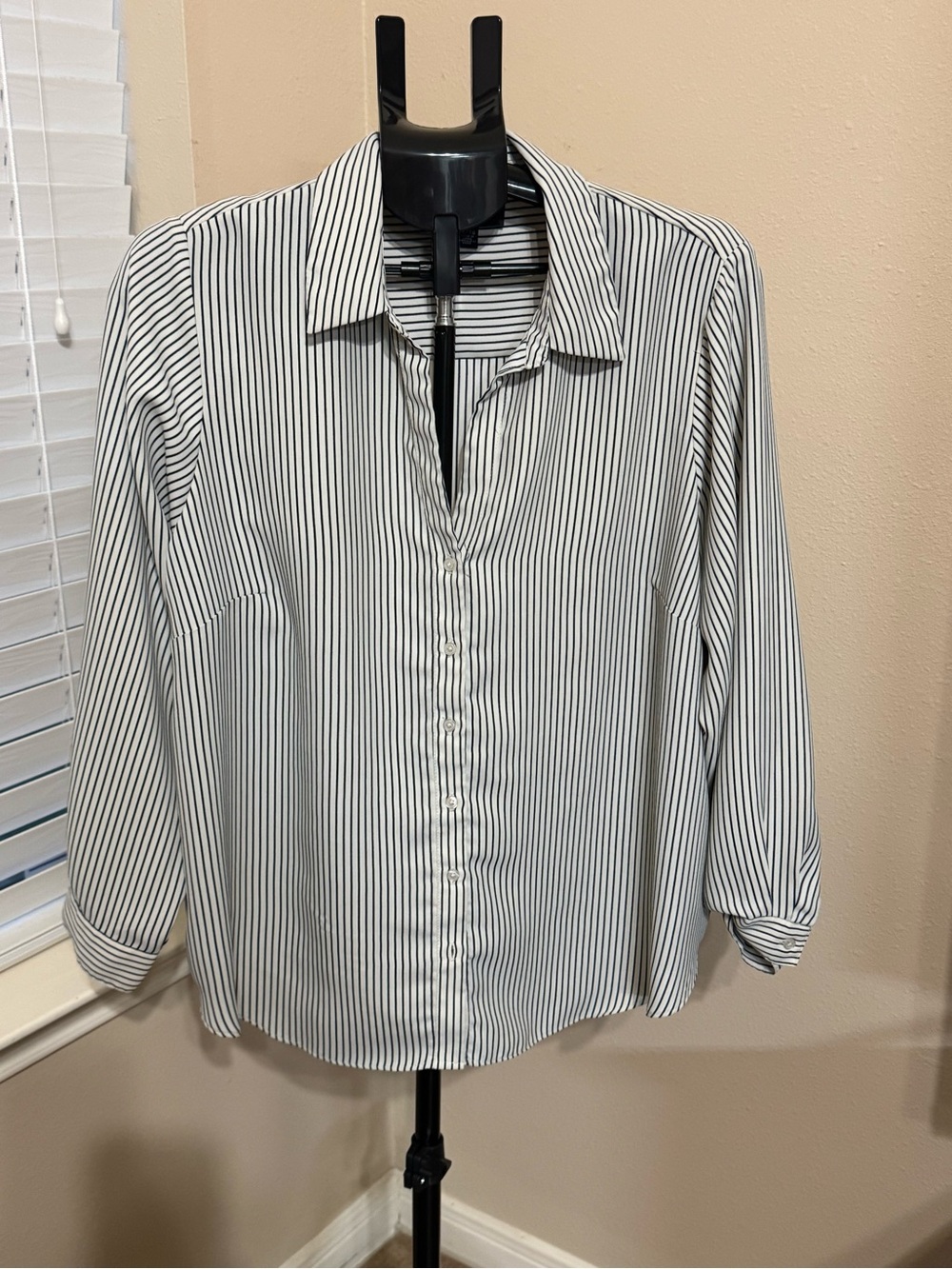 Premise Black and White Pinstripe Dress Shirt